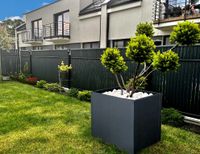 Donica ogrodowa metalowa kwadratowa 100x100x70 RAL6020 zielona