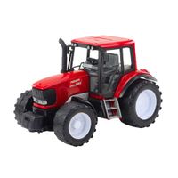 TRAKTOR ROLNICZY FARMERSKI Z ZIELONĄ PRZYCZEPĄ I SIANEM