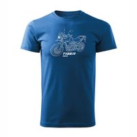Koszulka motocyklowa z motocyklem na motor Triumph Tiger 900 męska niebieska REGULAR S