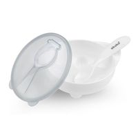 Akuku Miseczka z łyżeczką i pokrywką biała