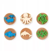 ChildGen, Zestaw drewniane stemple 6 szt. Morskie Zwierzęta 0681189310847
