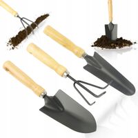 ZESTAW OGRODNICZY MINI 3 EL. GRABKI ŁOPATKI MAŁE RĘCZNE DO KWIATÓW OGRÓD