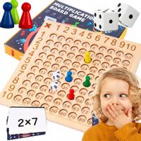 TABLICZKA MNOŻENIA GRA PLANSZOWA GRY DO NAUKI EDUKACYJNA KARTY PAMIĘCIOWA