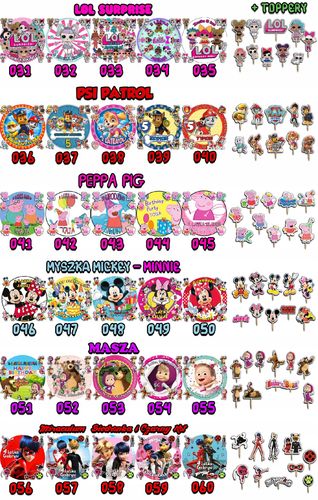 ZESTAW OPŁATEK NA TORT 20CM + TOPPERY PAPIEROWE - RAINBOW FRIENDS 15CM 18 na Arena.pl