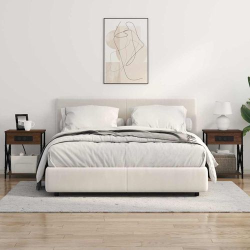 Nocna szafka z stacją ładującą 2 pcs Brązowy dąb na Arena.pl