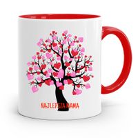 Kubek Czerwony Prezent Dla Najlepszej Mamy Matki Z Nadrukiem Ze Zdjęciem