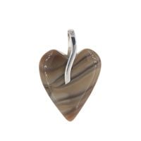 Zawieszka serce - Krzemień Pasiasty i srebro 3