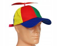 CZAPKA ZE ŚMIGŁEM Z DASZKIEM TĘCZOWA NA GŁOWĘ PRZECIWSŁONECZNA LATO WIATRAK