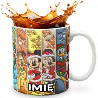 KUBEK 330ml Z GRAFIKĄ PREZENT NA ŚWIĘTA WZORY - MYSZKA MIKI BAJKA + IMIĘ