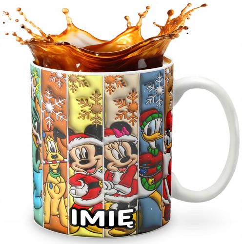 KUBEK 330ml Z GRAFIKĄ PREZENT NA ŚWIĘTA WZORY - MYSZKA MIKI BAJKA + IMIĘ na Arena.pl