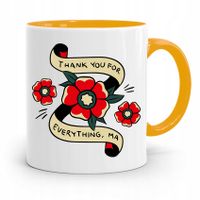 Kubek Żółty Prezent Dla Mamy Matki Thank You Z Nadrukiem Ze Zdjęciem