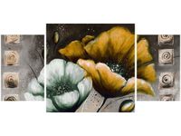 80X40CM MALOWANE MAKI ZÓŁCI TRÓJ OBRAZ