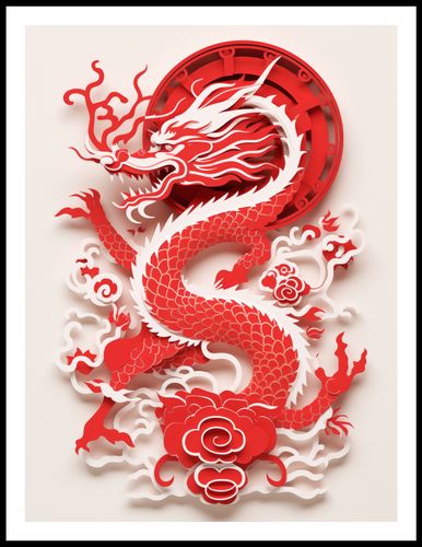 Plakat 60x80cm Czerwony Smok na Arena.pl