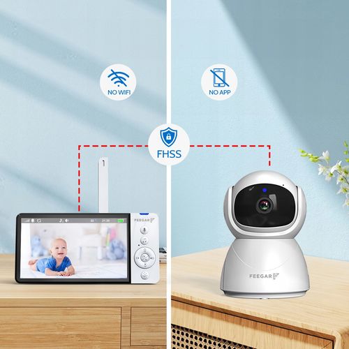 Elektroniczna Niania Feegar Kamera Obrotowa Lcd 5'' 5000Mah Zoom Nagrywanie na Arena.pl