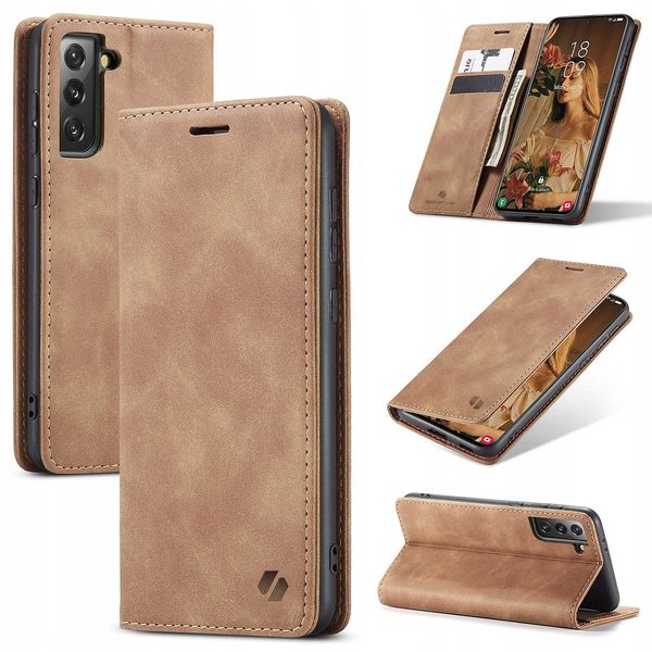 Spacecase Wallet Galaxy S21 Light Brown zdjęcie 11