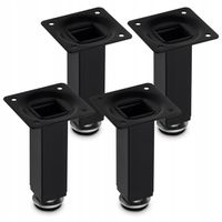 4x NOGA NÓŻKA MEBLOWA CZARNA NÓŻKI POD SZAFKĘ Z REGULACJĄ H15CM