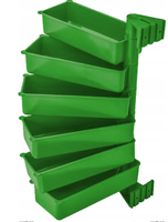 Pojemniki obrotowe magazynowe PIVOT 6 sztuk zielone