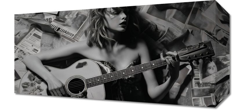 Obraz 40x20cm Młoda Gitarzystka zdjęcie 1