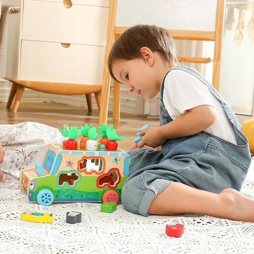 MONTESSORI SORTER KLOCKÓW ZŁAP ROBACZKA AUTO UKŁADANKA MARCHEWKI I ROBACZKI na Arena.pl