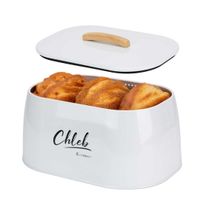 chlebak pojemnik stalowy na pieczywo e-6325 biały