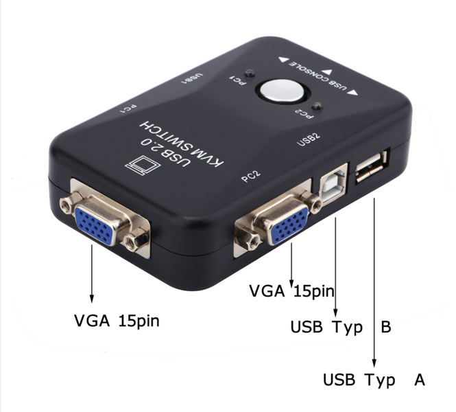 Switch KVM USB 2.0 na 2xPC 2xUSB zdjęcie 4
