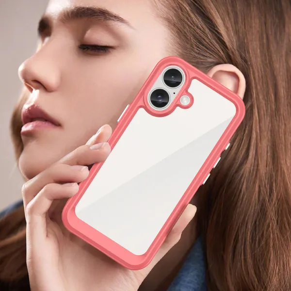 etui outer space case z żelową ramką do iphone 16 - czerwone zdjęcie 7