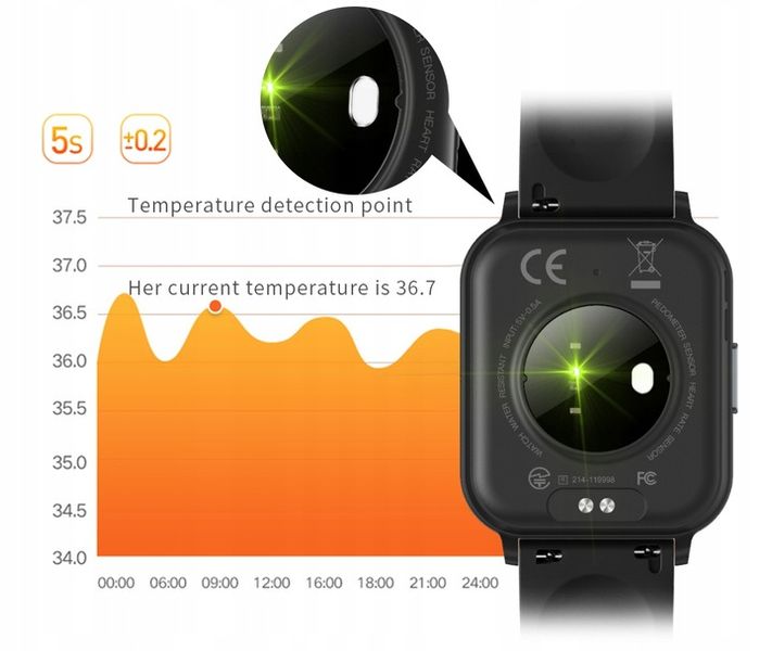 ZEGAREK SMARTWATCH CIŚNIENIE PULS ROZMOWY POL MENU zdjęcie 14
