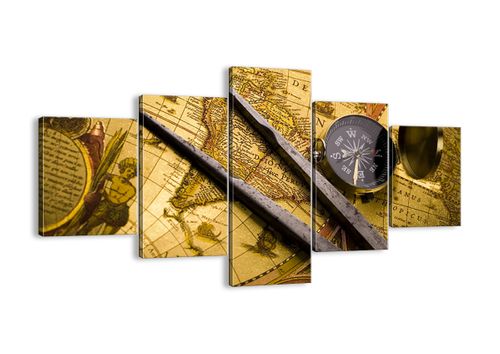 Obraz Na Płótnie - Mapa Kompas - 125X70 Cm - Ea125X70-0146 na Arena.pl