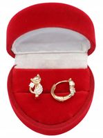 Złote KOLCZYKI ze stali chirurgicznej 316L K1848 KOTY KOTKI DLA DZIECI