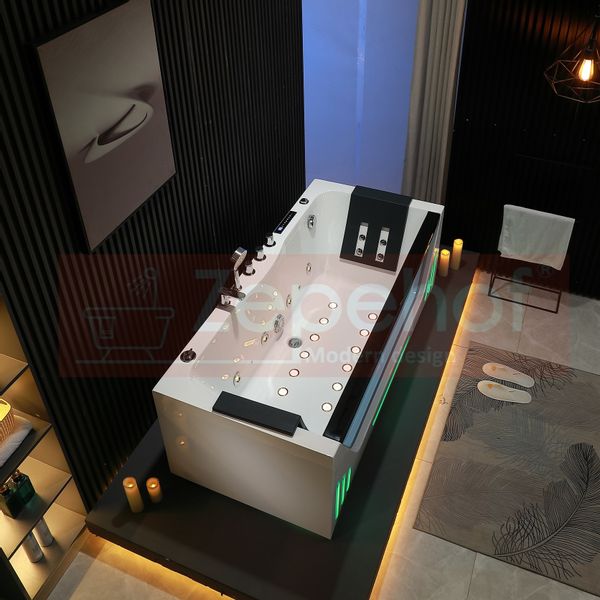 Wanna z hydromasażem EBX-7066 white prostokątna 170cmx78cmx61cm Wodosp zdjęcie 16