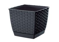 Doniczka RATOLLA kwadrat DRLK250 z podstawką | Antracyt