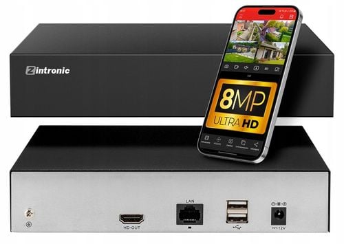 REJESTRATOR DO MONITORINGU SIECIOWY NVR IP 9 KANAŁOWY 8MPx 4K na Arena.pl