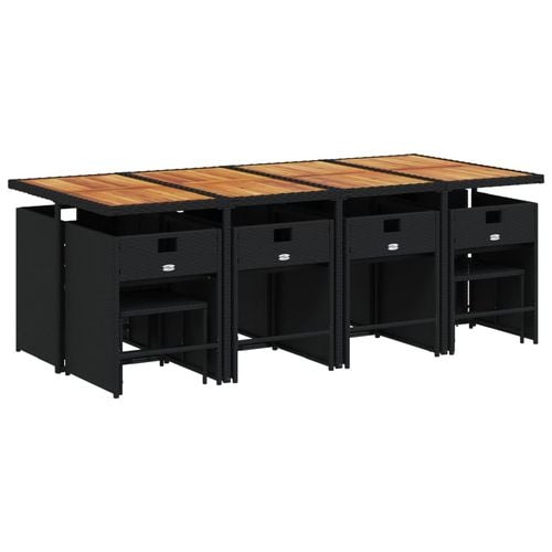 13-cz. zestaw mebli do ogrodu, poduszki, czarny, rattan PE na Arena.pl