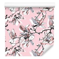 Tapeta do salonu kwiaty magnolia liście rośliny