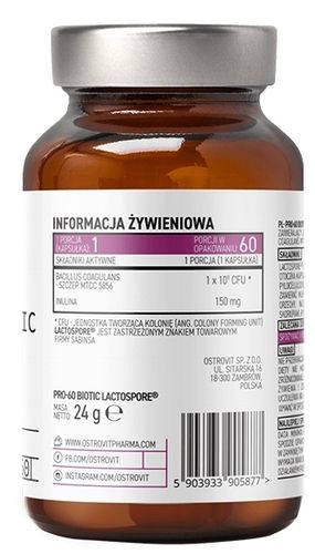 OstroVit PRO-60 BIOTIC LactoSpore 60 kap PROBIOTYK na Arena.pl