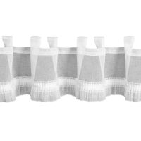 Zazdrostka Mary 30X150 cm biała na szelkach z perełkową obszywką