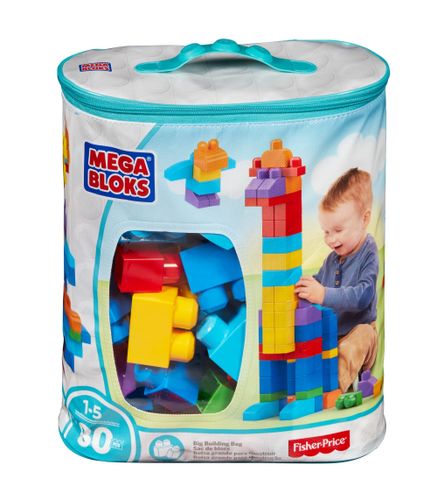 MEGA BLOKS Duża torba 80 elementów Niebieska na Arena.pl