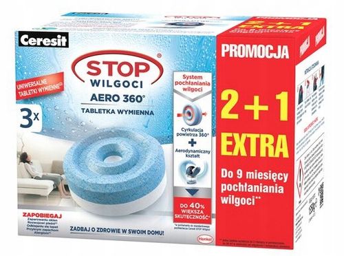 Ceresit tabletki wkłady do pochłaniacza przeciw wilgoci 3 x 450g na Arena.pl