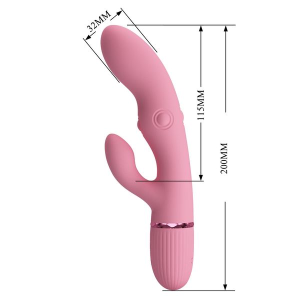 Pretty Love Zach Four-Sided Thumping Rabbit Vibrator – Pink zdjęcie 10