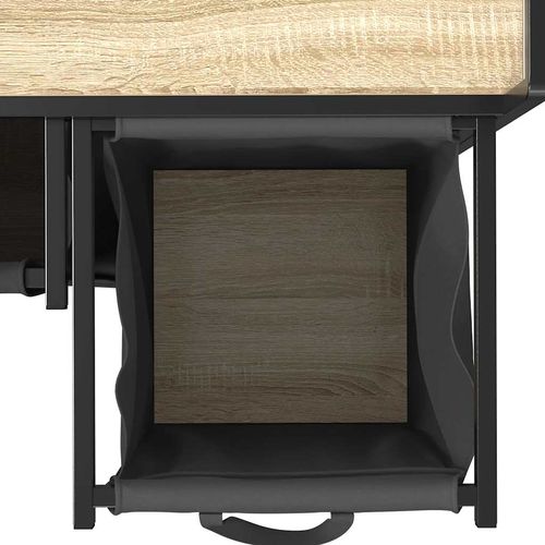 Kosz na pranie 3 przegrody z półką, dąb sonoma na Arena.pl