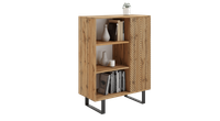 Regał szafka Fondi dąb craft złoty - czarny, styl loft