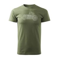 Koszulka motocyklowa z motocyklem na motor Indian Scout Bobber męska khaki REGULAR L