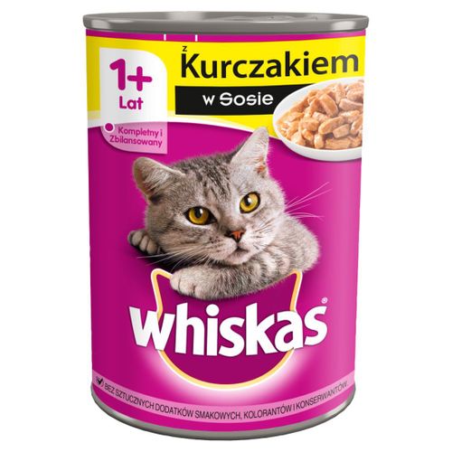 Whiskas 1+ lat Karma pełnoporcjowa z kurczakiem w sosie 400 g na Arena.pl