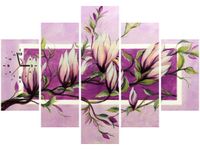 105CM 150CM ZEGAR 5 ELEM SŁODYCZ MAGNOLII DRUK OBRAZ