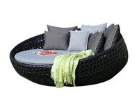 Rattanland - Sofa ogrodowa (leżanka) w kolorze czarnym