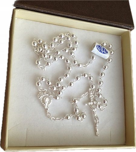 Różaniec Srebrny próby 925 (na PREZENT / KOMUNIA / CHRZEST / BIERZMOWANIE) na Arena.pl