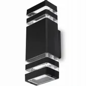 KINKIET ELEWACYJNY GÓRA DÓŁ LAMPA OGRODOWA 2XGU10 IP54 ALUMINIUM CZARNY