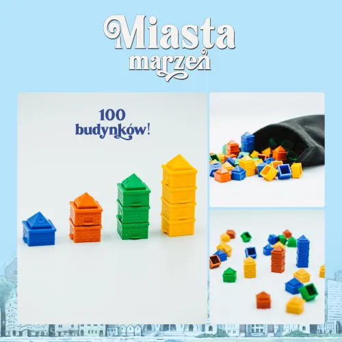 Strategiczna gra planszowa dla dzieci i dorosłych Miasta marzeń 2-4 graczy na Arena.pl