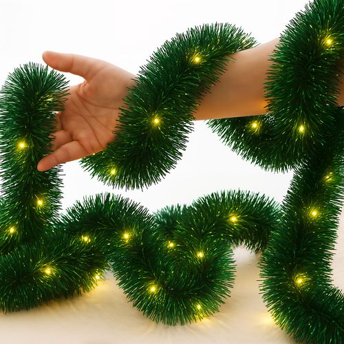 łańcuch led choinkowy zielony na baterie świąteczny na choinkę 6 metrów na Arena.pl