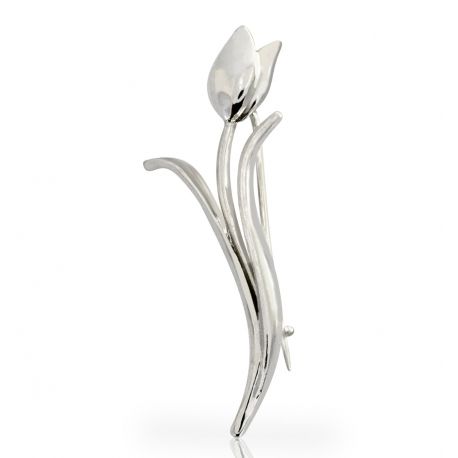 SREBRNA BROSZKA TULIPAN PRÓBA SREBRA 925 na Arena.pl